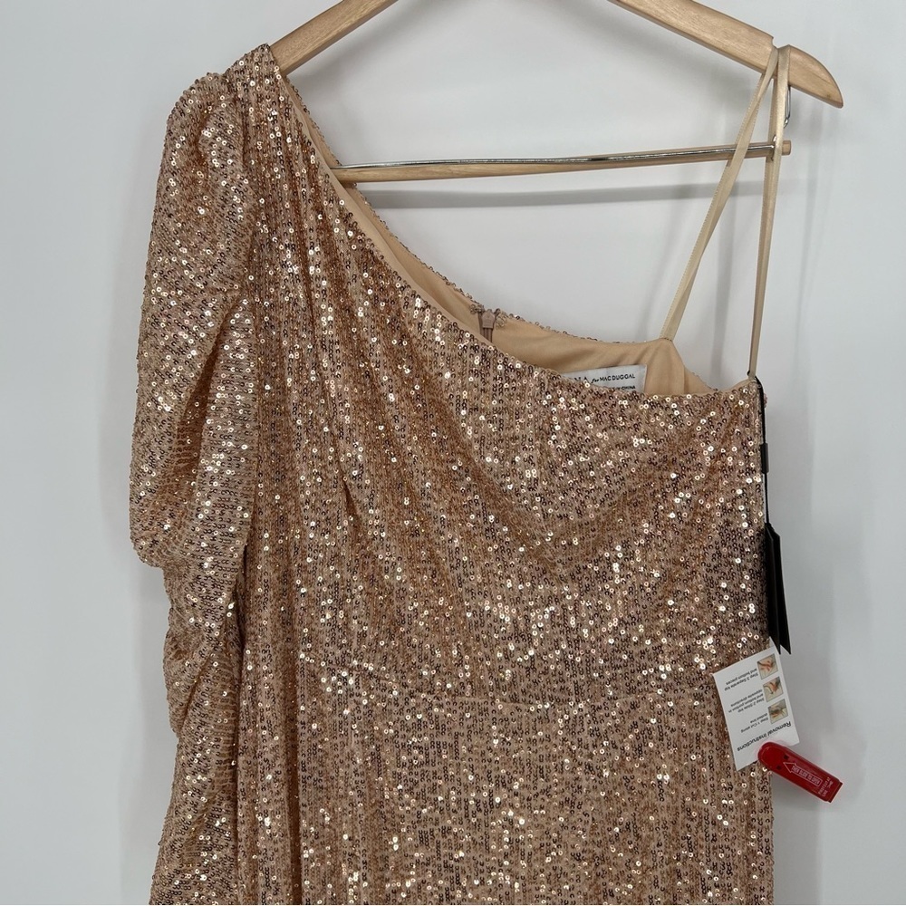 Mac Duggal SEQUINED ONE SHOULDER TRUMPET GOWN - Picture 5 of 13